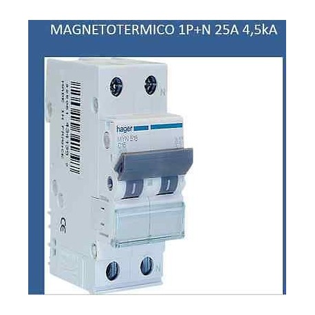 Magnetotermico automatic 1+N C 25A-4,5kA