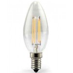 LAMPADA OLIVA LED TRASPARENTE E14 - 4W 2700K LUCE CALDA FILAMENTO VTAC V-TAC 4301