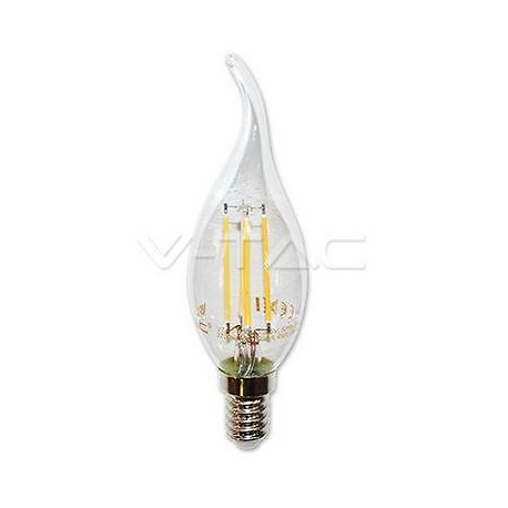 LAMPADA COLPO DI VENTO LED TRASP E14 4W 6000K BIANCHISSIMA FILAM VTAC V-TAC 4430