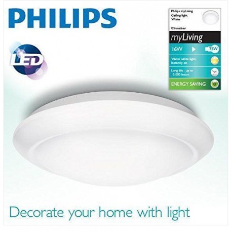 LAMPADA PLAFON. LED PARETE/SOFFITTO BIANCA 16W 2700K PHILIPS CINNABAR 333623116