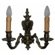 APPLIQUE ANTICO PARETE 230V 2 LUCI 60W E14 METALLO BRONZO NEW ORALIGHT 110AP2BR