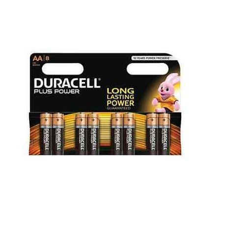 BATTERIA ALCALINA STILO AA PLUS POWER 1.5V BLISTER 8 PZ. DURACELL MN15008