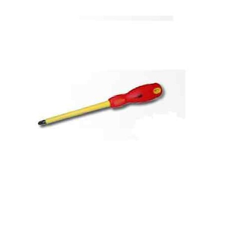 CACCIAVITE ISOLATO CROCE 2X100 IN ACCIAIO INOX 1000V COLORE ROSSO-GIALLO 23533