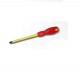 CACCIAVITE ISOLATO CROCE 2X100 IN ACCIAIO INOX 1000V COLORE ROSSO-GIALLO 23533